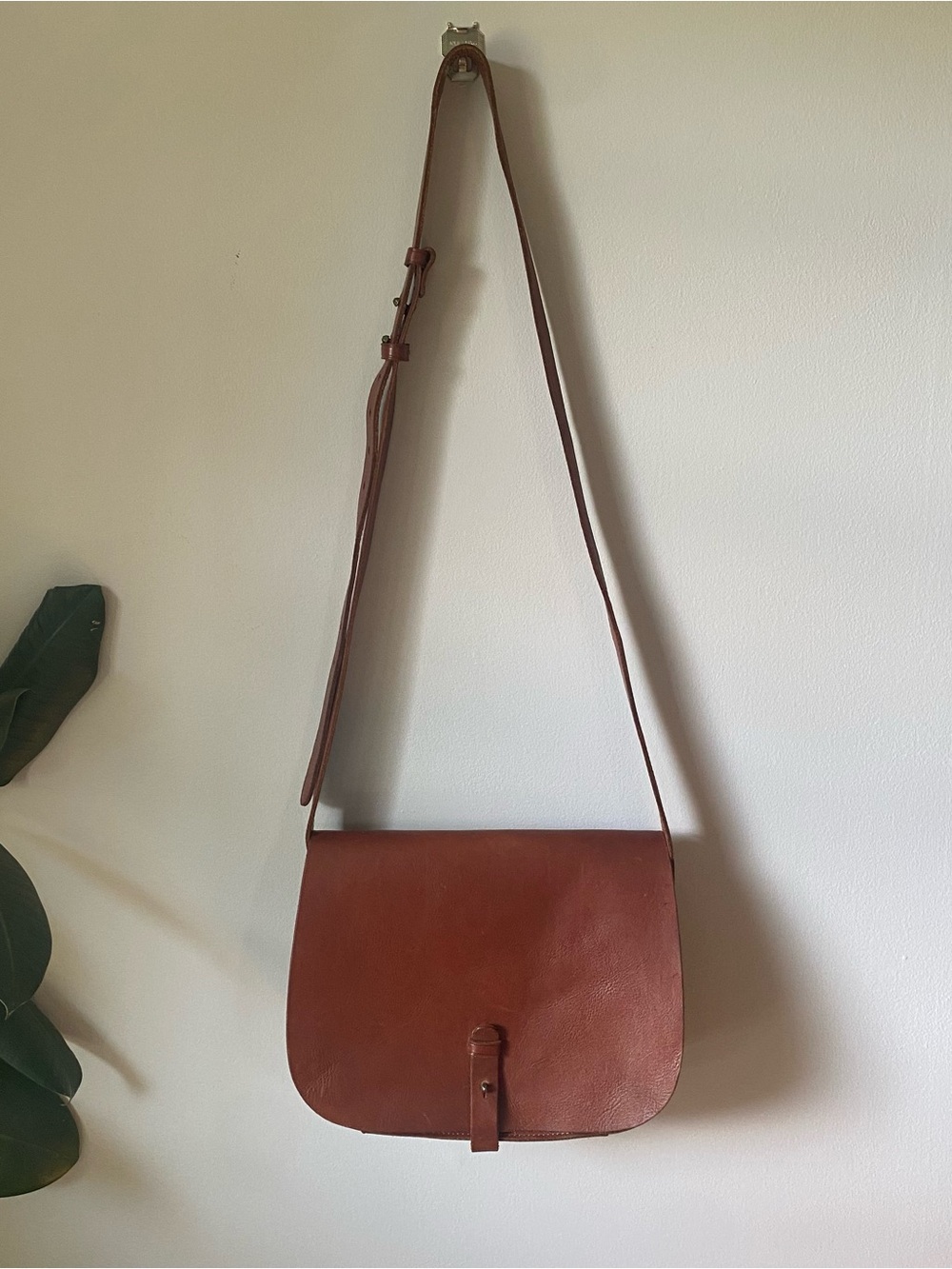 Lucky Brand Real Leather Crossbody Saddle Bag